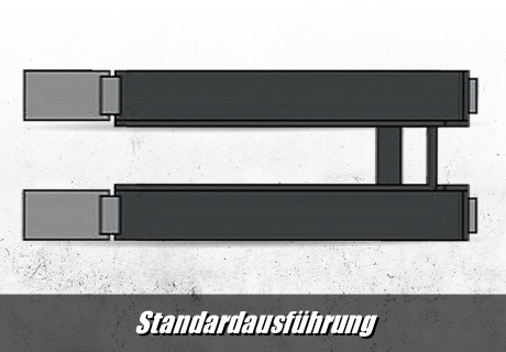 4-Säulen-Hebebühne mit flachen Fahrschienen